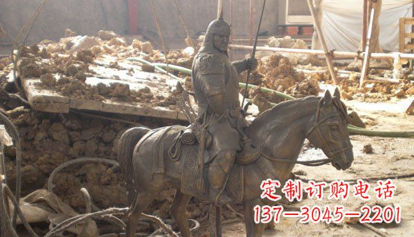 重庆将军骑马古代铜雕