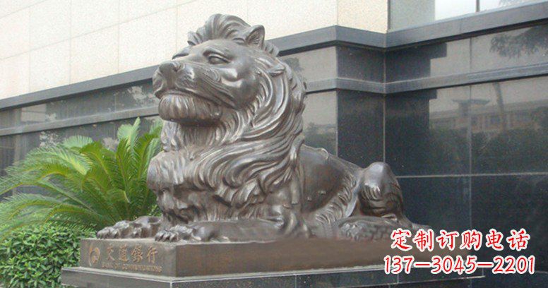 重庆交通银行门口西洋狮子铜雕