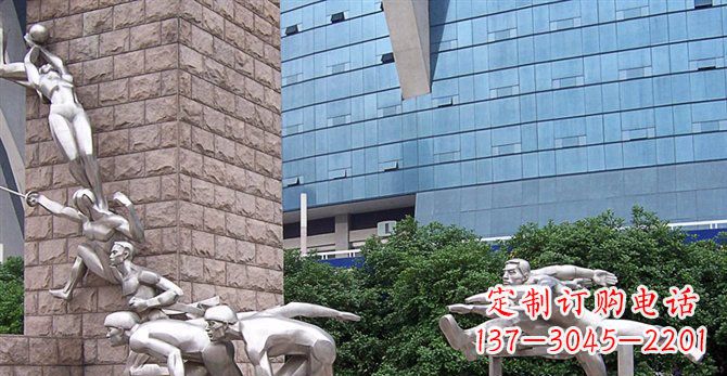 重庆街边不锈钢运动员人物雕塑