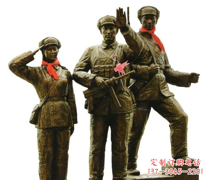 重庆解放军战士人物铜雕