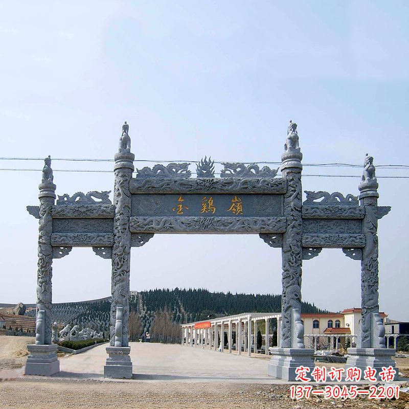 重庆金鸡岭景区石雕牌坊特色雕塑定制
