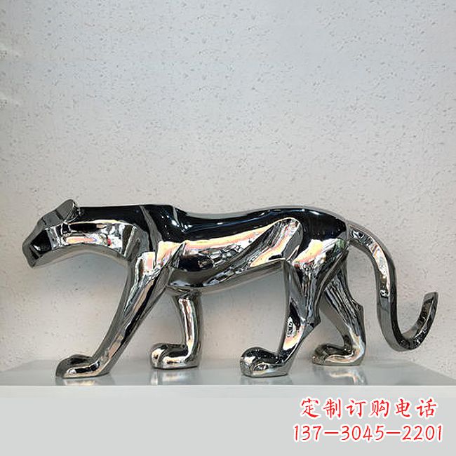 重庆金钱豹不锈钢动物雕塑