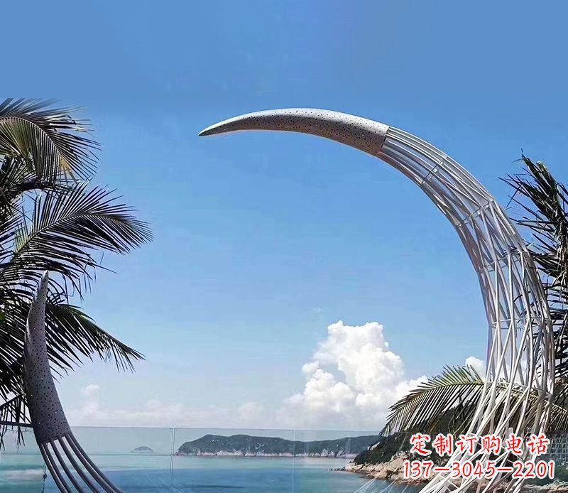 重庆景区不锈钢镂空月亮雕塑
