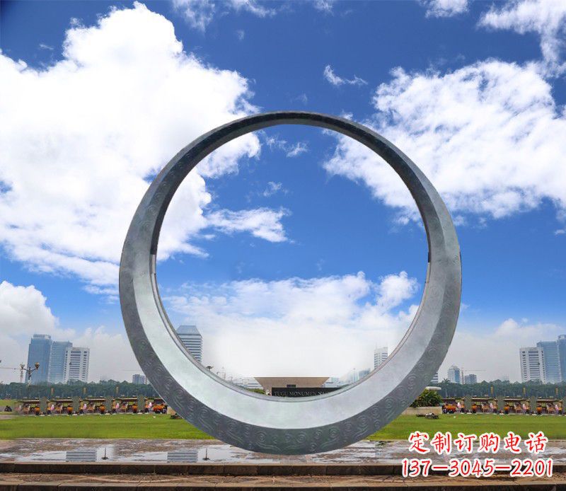 重庆景区不锈钢圆环景观雕塑