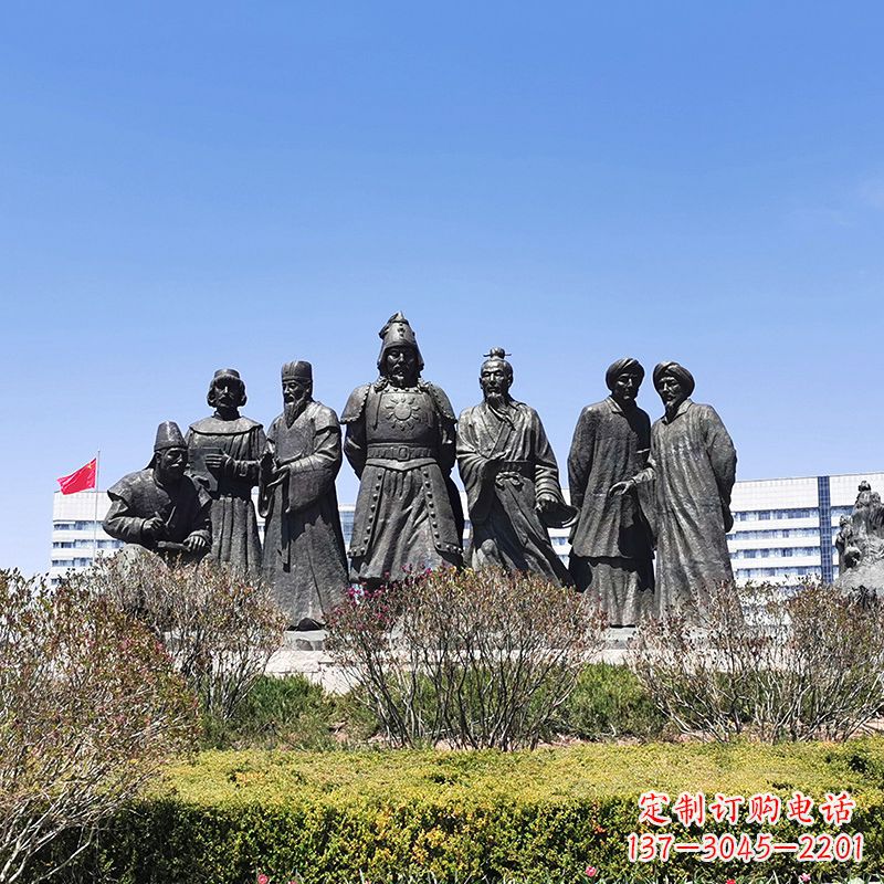 重庆景区公园成吉思汗人物群景观铜雕