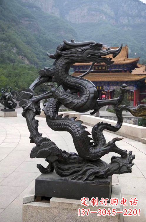 重庆精美纯铜青龙雕塑,增添景区广场气派