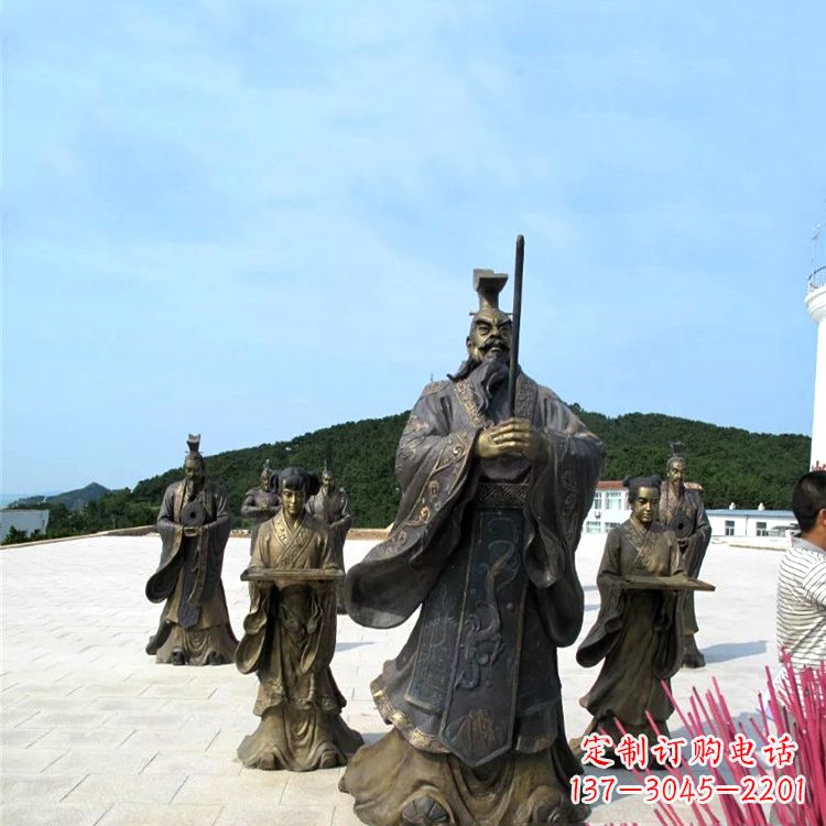 重庆景区广场汉武帝刘彻祭天情景雕塑