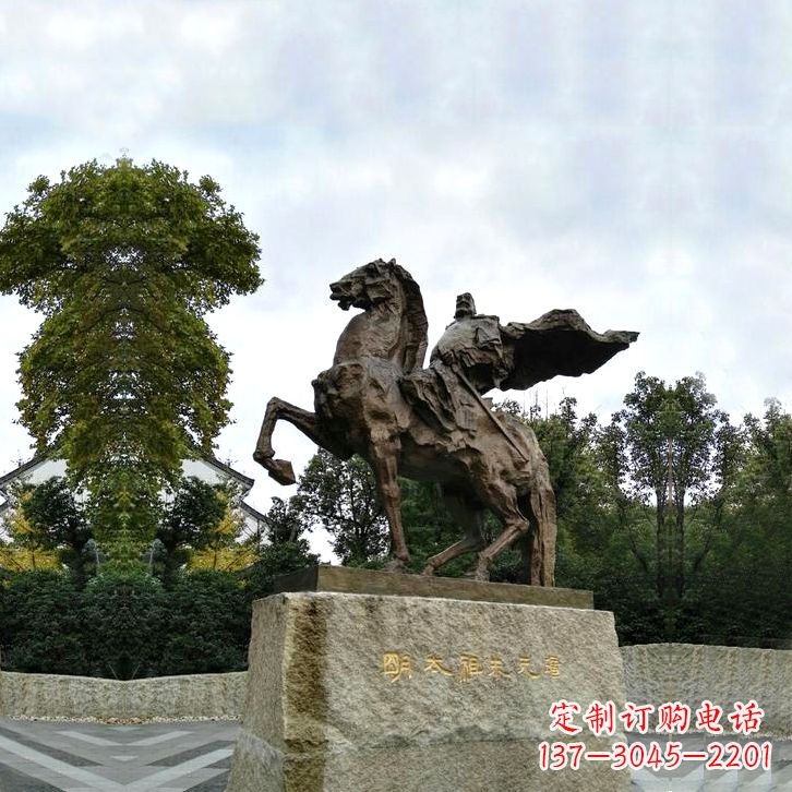 重庆景区广场历史名人朱元璋骑马铜雕景观雕塑
