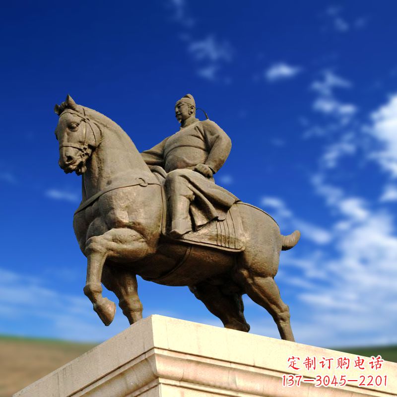 重庆景区景点古代帝王李世民骑马景观雕塑