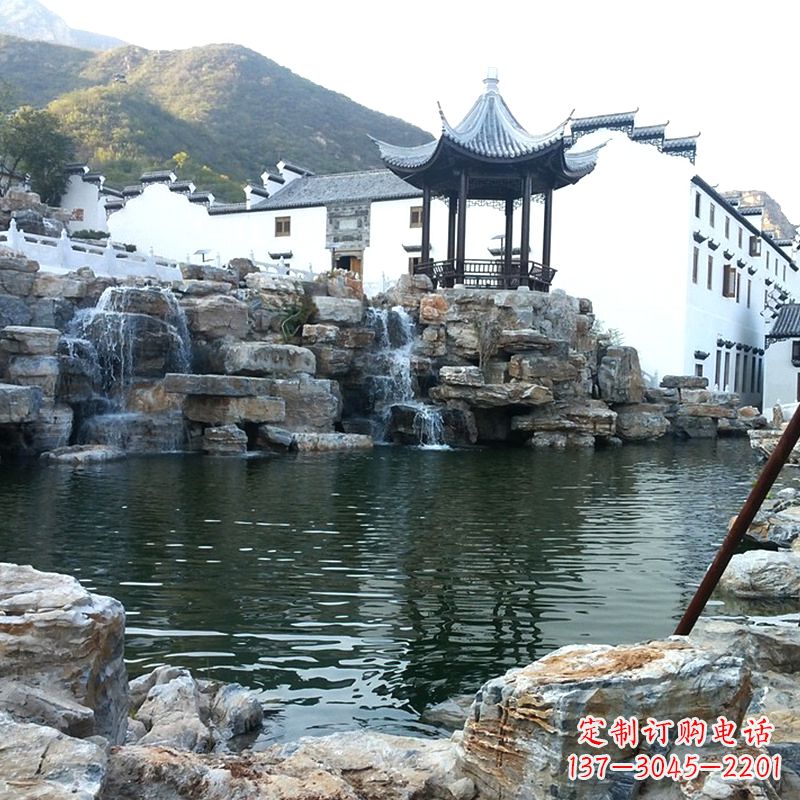 重庆景区景点水池水景奇石假山