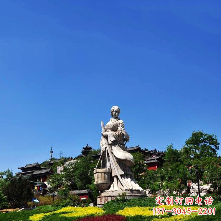 重庆景区历史人物雕塑,春秋四大美女之文姜汉白玉石雕像