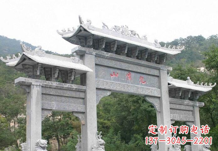 重庆三门仿古牌坊石雕，精美绝伦