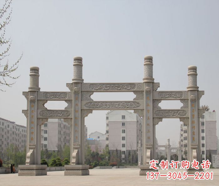 重庆上中领雕塑:牌坊石雕定制