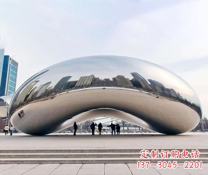 重庆镜面不锈钢大型创意拱门雕塑