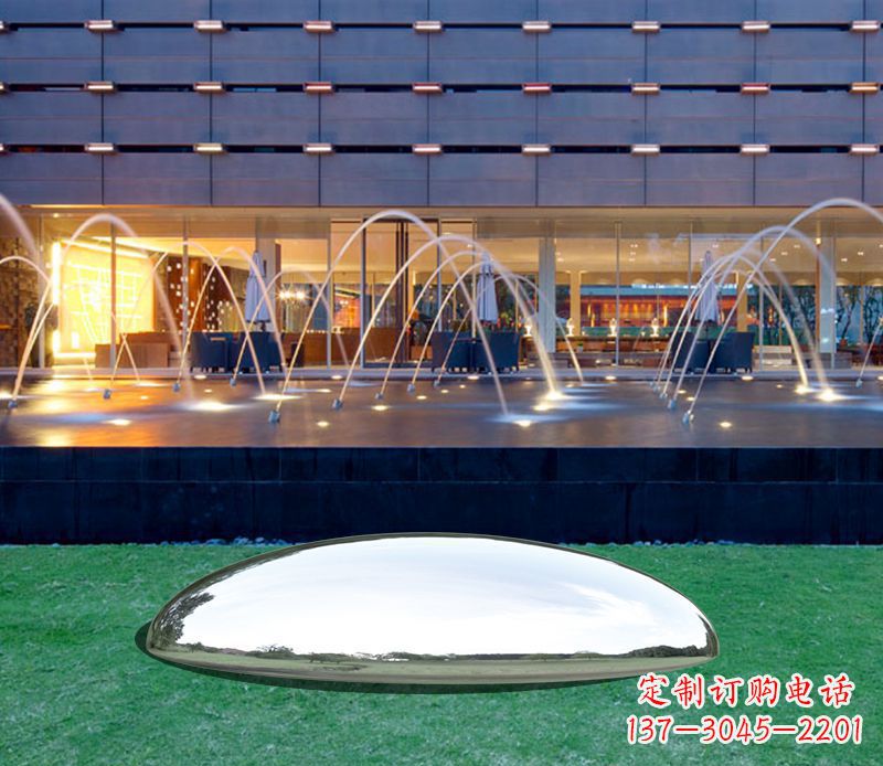 重庆镜面不锈钢鹅卵石雕塑