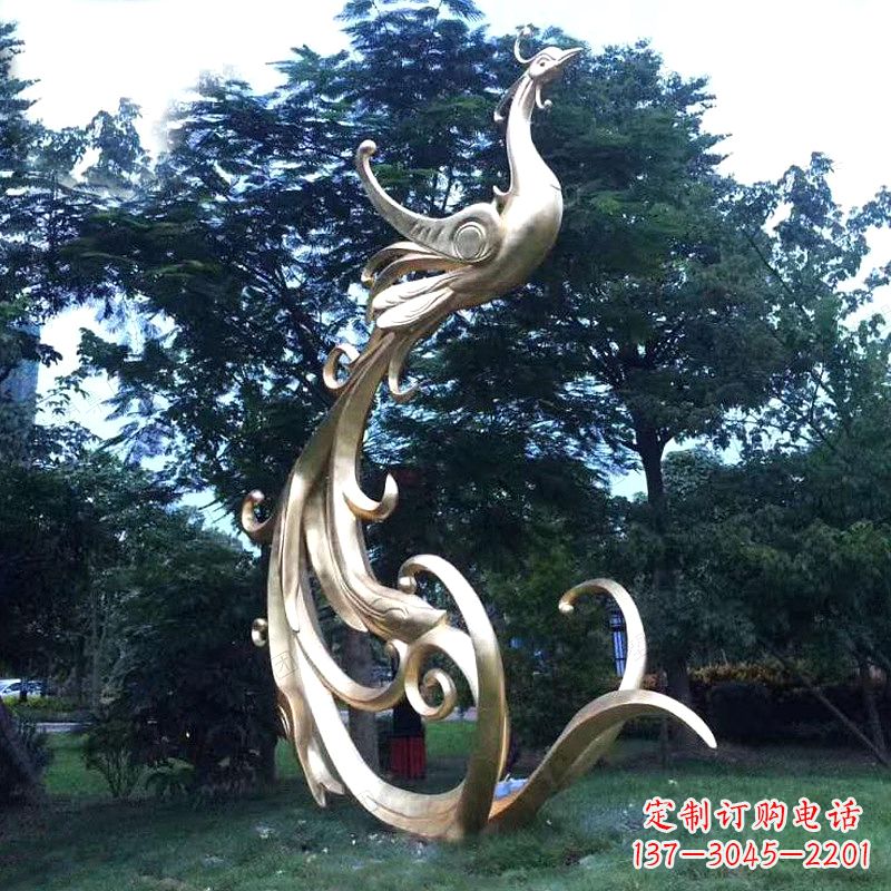 重庆精美镜面不锈钢凤凰雕塑