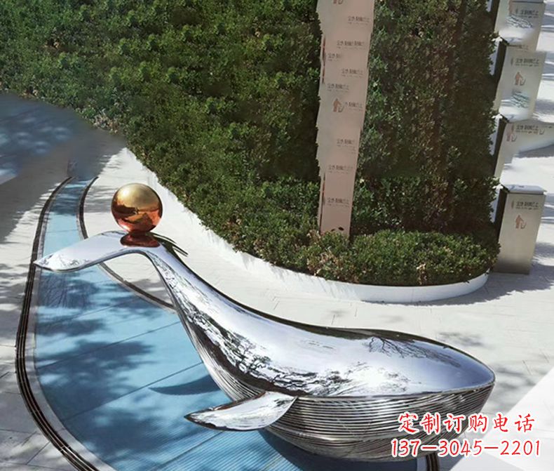 重庆镜面不锈钢海豚雕塑