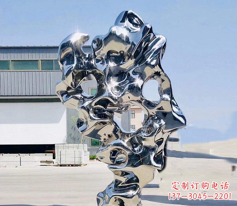 重庆镜面不锈钢太湖石雕塑