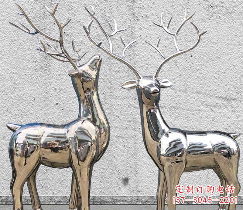 重庆镜面不锈钢小鹿雕塑