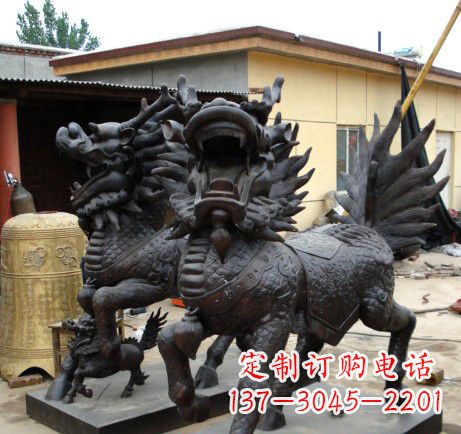 重庆精致、象征意义高的聚财铜麒麟雕塑
