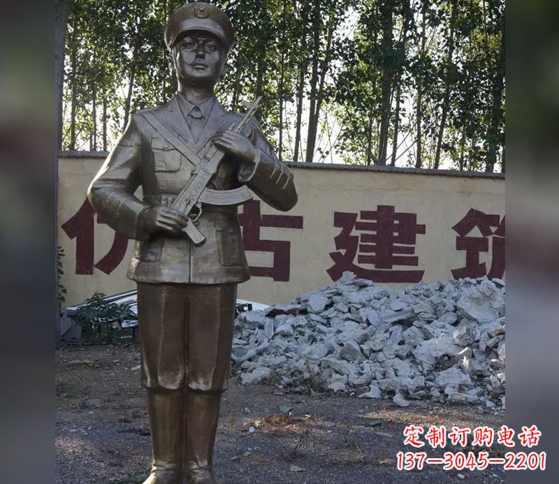 重庆精美纪念,战士铜雕——中领雕塑