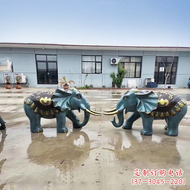 重庆烤漆铜雕小象雕塑