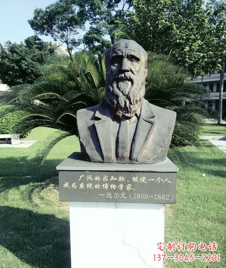 重庆科学家达尔文胸像铜雕