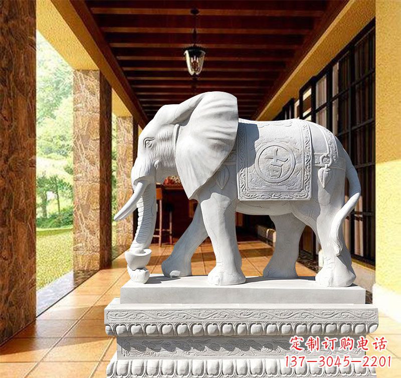 重庆刻绘大象石雕