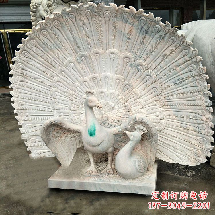 重庆孔雀汉白玉石雕