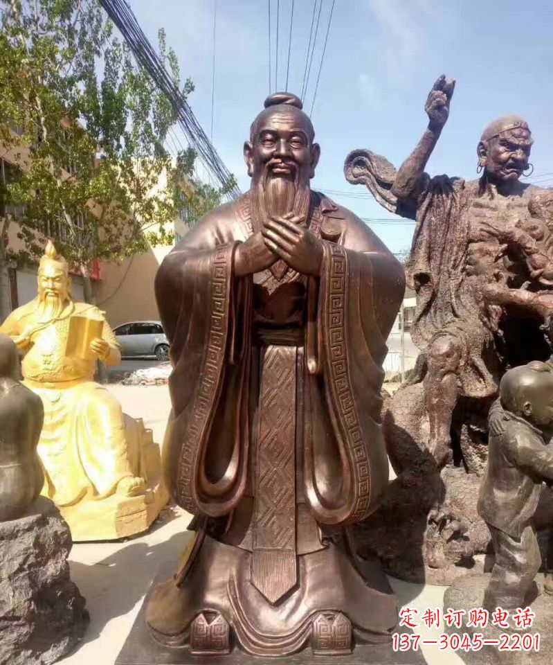 重庆孔子名人铜雕1