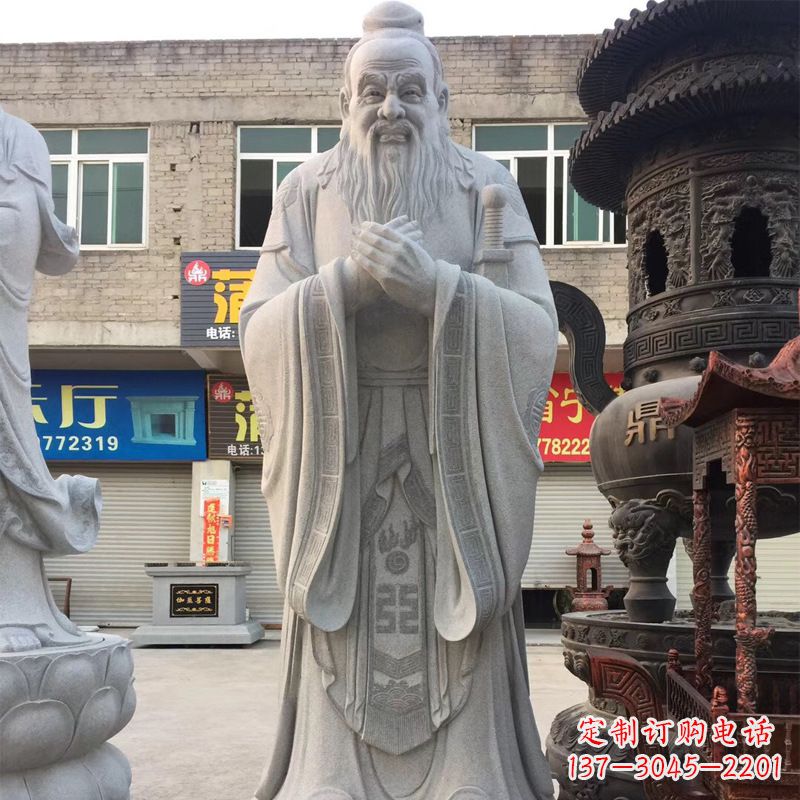 重庆传承古典,精美绝伦的孔子石雕头像