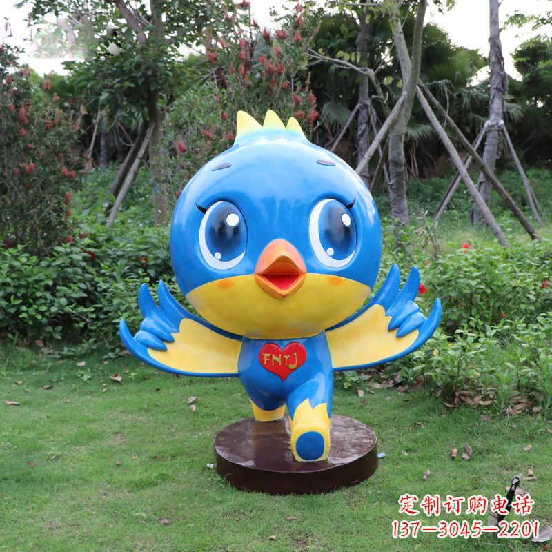 重庆蓝色的卡通鸽子玻璃钢雕塑