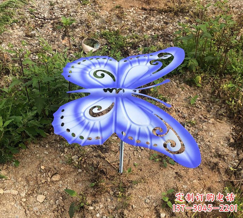 重庆蓝紫色不锈钢蝴蝶雕塑