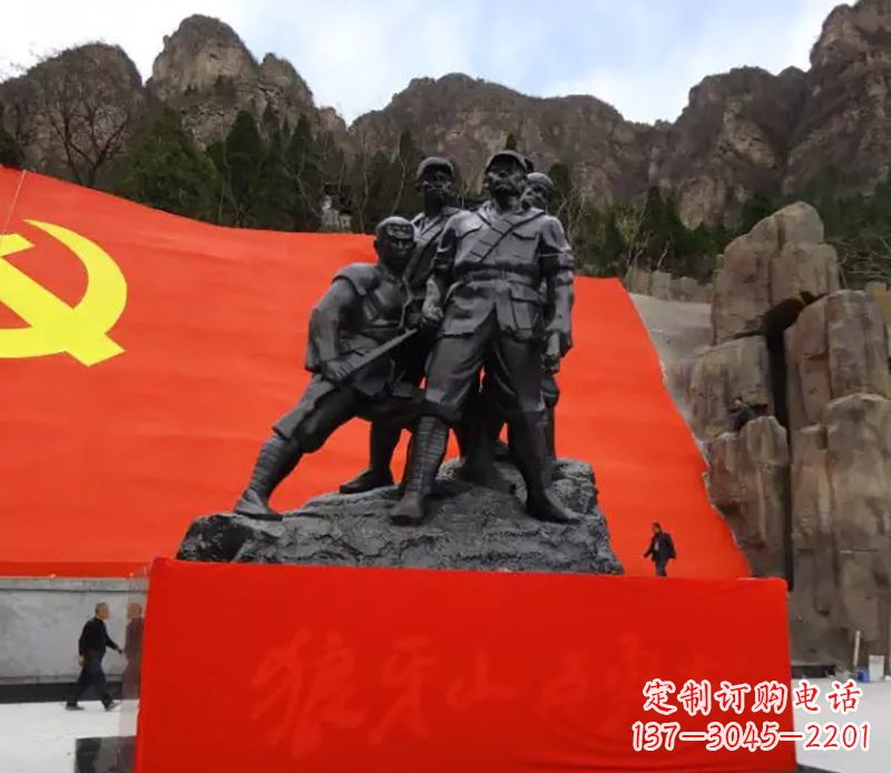 重庆狼牙山五壮士烈士铜雕,永载革命先烈光辉