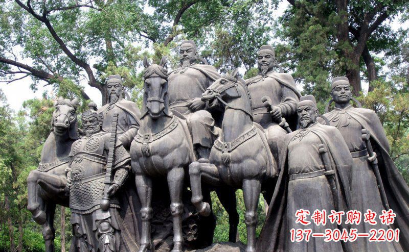 重庆李世民领兵名人铜雕