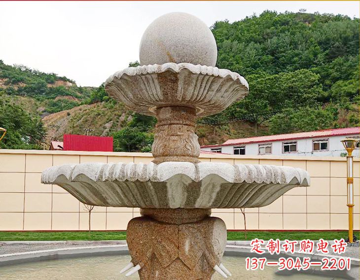 重庆精致莲花石雕喷泉,添点艺术气息