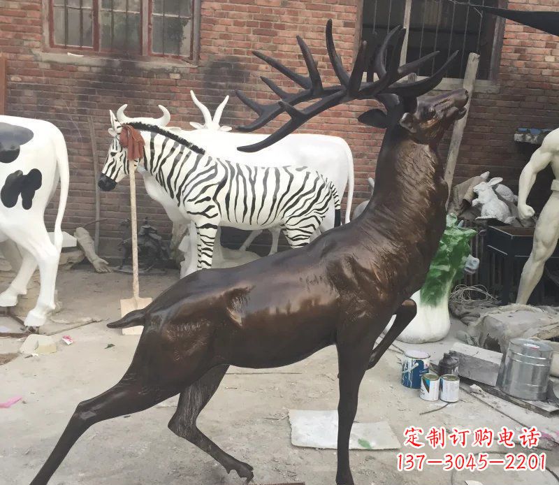 重庆羚羊公园动物铜雕