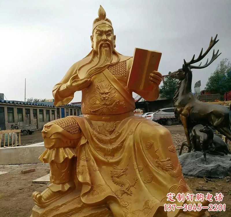 重庆鎏金关公铜雕塑,历久弥新
