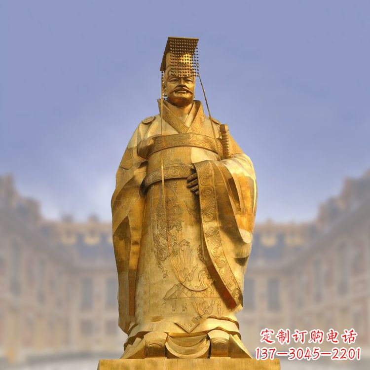 重庆鎏金秦始皇铜雕像