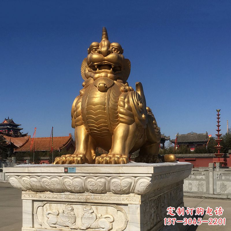 重庆鎏金獬豸铜雕,为您提供精美的景观雕塑