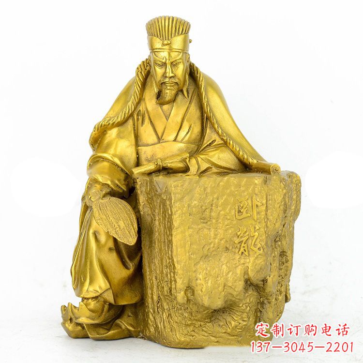 重庆精致细腻的诸葛亮鎏金雕塑
