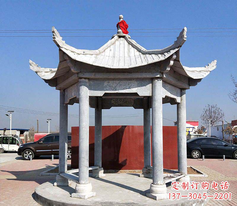 重庆六角仿古凉亭石雕