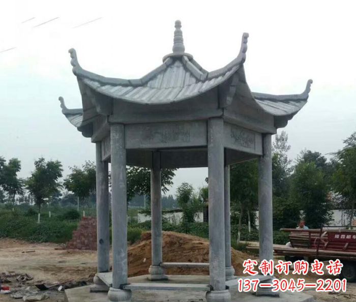 重庆六角石雕凉亭 (4)