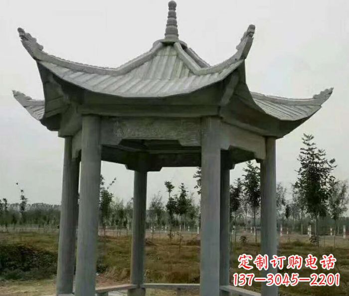 重庆六角石雕凉亭 (3)