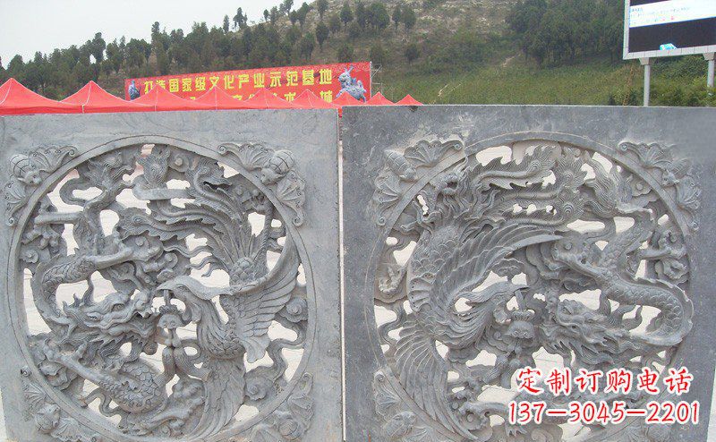 重庆龙凤呈祥公园景观石雕--精美绝伦的龙凤陪伴