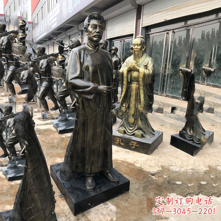 重庆鲁迅立像校园名人仿铜雕像