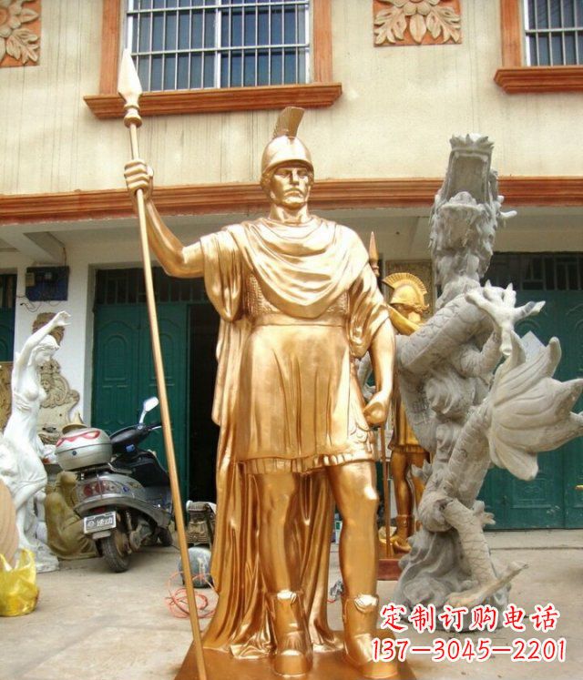 重庆罗马勇士玻璃钢仿铜马雕塑