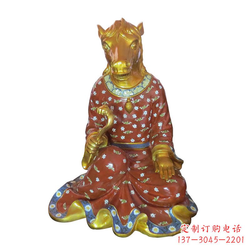 重庆马-玻璃钢彩绘生肖雕塑