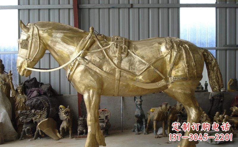 重庆中领雕塑:马拉车铜雕动物精华雕塑
