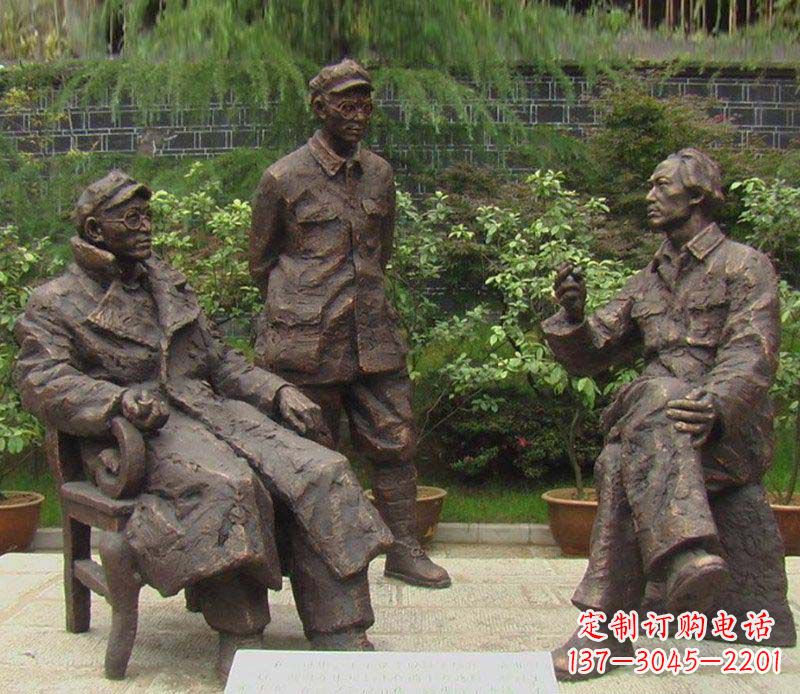 重庆精美手工雕刻的刘伯承—毛泽东雕像